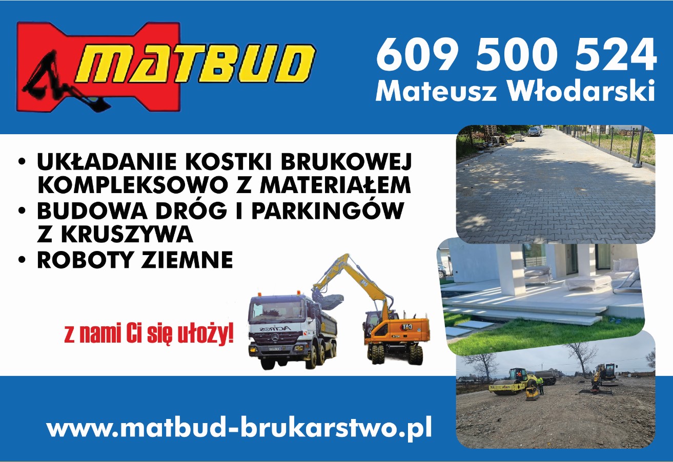 MATBUD ROBOTY ZIEMNE BRUKARSTWO - budowa dróg GRÓJEC budowa dróg GRÓJEC